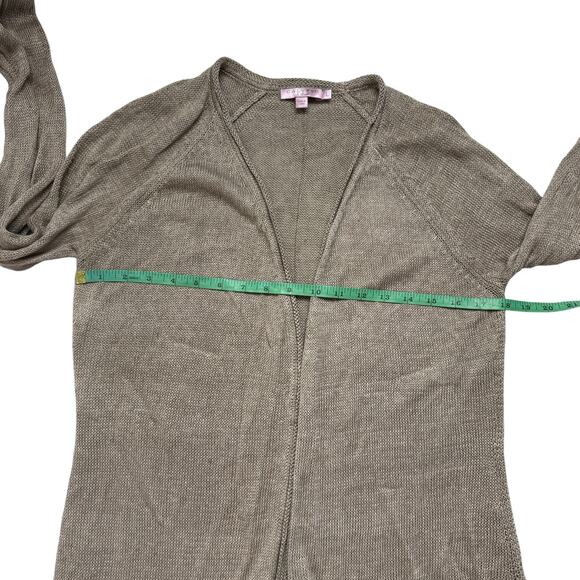 CALYPSO ST. BARTH Tan Linen Open Long Cardigan Size Large Womens Coastal Sweater - Picture 8 of 10